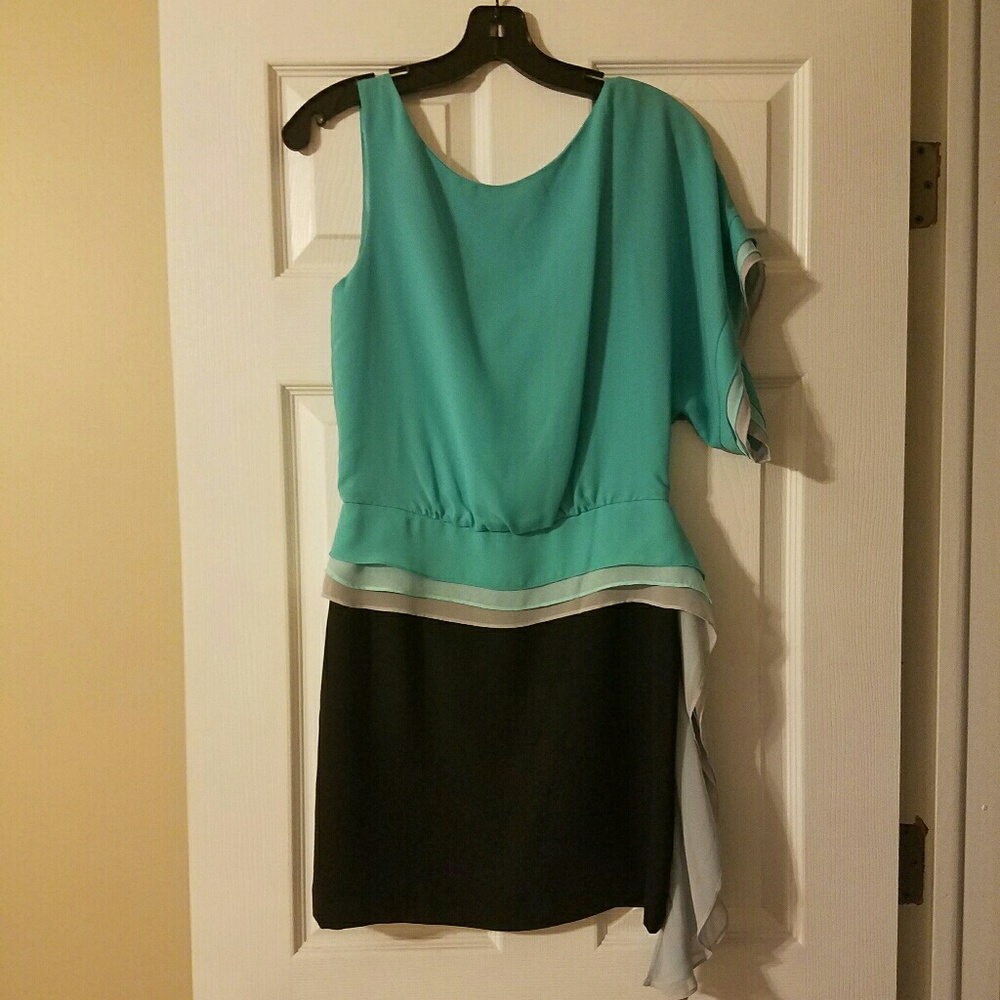Black and green dress